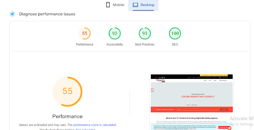 Page Speed Optimization Desktop